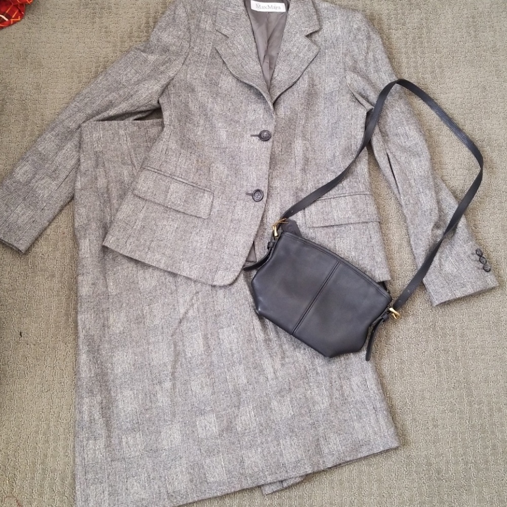 Max Mara Wool Blazer Skirt Suit